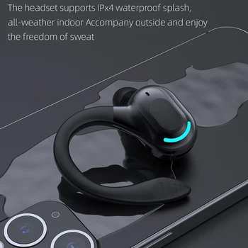  M & J F8 Bluetooth 5,2 Bežične Slušalice Uho Kuka Mini Poslovne Slušalice Hi-Fi Bas Redukcija Šuma Trčanje, Sportske Igre Slušalice