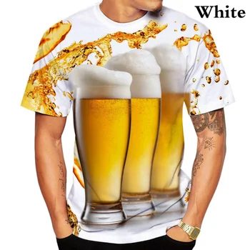  Majica sa 3D ispis piva, muška Godišnje Cool Moda majica s grafičkim uzorkom, casual majica kratkih rukava