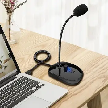  Mikrofon Za PC Računalo USB Mikrofon Stolni Kondenzatorski S Tipkom za Isključivanje Zvuka i Led Indikator Igra Mikrofon Za Streaming Podcastinga