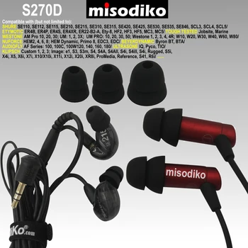  Misodiko S270D Silikonske Slušalice Stopice Umetke za Shure SE215 SE315 SE535 SE425 SE846/Etymotic ER4 HF5/ Klipsch R6i R6m S4i X6i