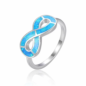  MYOP Nova Moda Jednostavno Srebro Kreativna Prsten u Obliku 8 Pravi Plavi Opal Jubilej Poklon Nakit Od 925 Sterling Srebra
