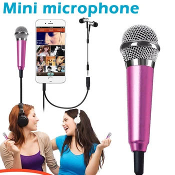  Nova Verzija Mini Karaoke Kondenzatorski Mikrofon Za Iphone Samsung Andriod Tablet je Mini Mikrofon Sa Ugrađenim 3.5 mm Priključak Za Slušalice