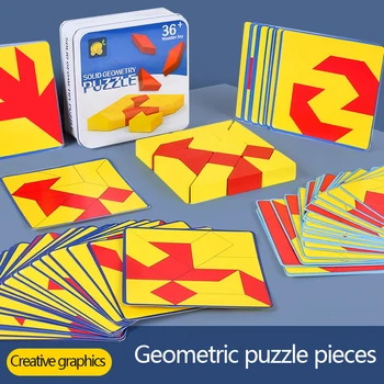  Nove Dječje Drvene 3D Puzzle Pametna Ploča djeca Obrazovne Edukativne Igračke Montessori za Djecu Geometrijski Oblik Zagonetke Igračka