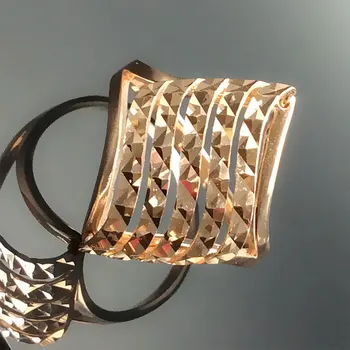  Novi 585 Ljubičasta Pozlaćena 14K Rose Gold Geometrijski Šuplje Prsten za Žene Otvaranje Podesiva Modni Jedinstvene, Očaravajuće Večernje Nakit