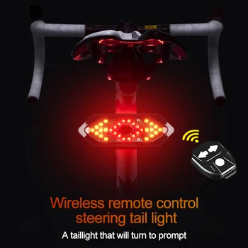  Novi Bicikl skrenite signali Daljinski Upravljač Bicikla Pokazivač Smjera MTB Stražnje Led Svjetlo USB Punjiva Biciklistička dugo Svjetlo s Клаксоном