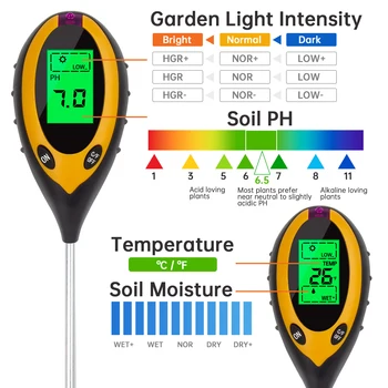  NOYAFA NA-TR02 Digitalni 4 U 1 Mjerač PH Tla Monitor Vlažnost Temperatura Tester Sunčeve Svjetlosti za Vrtlarstvo Biljaka Poljoprivreda s testom