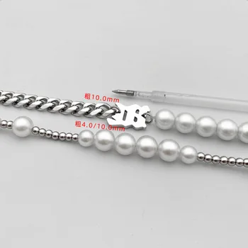  Ogrlica od okruglih perli od титановой čelika, muški i ženski modni ovratnik u stilu hip-hop, divlja lanac na ключицу