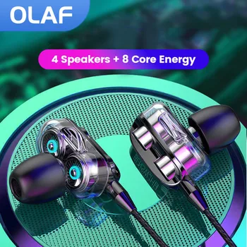  OLAF 3,5 mm Stereo Žičane Slušalice Quad-core Sportske Slušalice Sa Dva Vozača Bas Stereo Slušalice Glazbene Slušalice S Mikrofonom