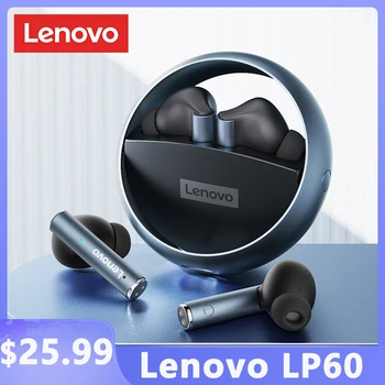  Originalne Slušalice Lenovo LP60 Bluetooth TWS Bežični Gaming Slušalice S Metalnim Šuplje Prstenom Slušalice Hi Fi Stereo Zvuk je Niska latencija