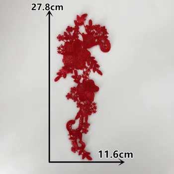  Par Crvenih Boja Poliester Šuplje Ovratnik ABS biseri 3D Gorski Kristal Čipke Siva i Bijela Zona Zanatske Materijal za Šivaći Pribor