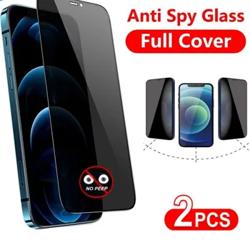 Potpuna Pokrivenost Anti Spyware Prozirna Zaštitna Folija Za Ekran za iPhone 13 12 Pro X XS XR Max SE2022 11 7 8 6 Plus Zaštitno Staklo je Kaljeno Staklo