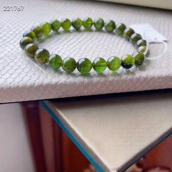  Pravi Prirodni Zeleni Turmalin Kvarc Narukvica 7,5 mm Prozirna Okrugle Perle, Zeleni Turmalin Žene Muškarci Rijetko Crystal ААААААА