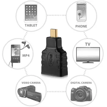  Pretvarač Conecter HD TV GOLD HDMI-kompatibilnu Ženski adapter Micro HDMI-kompatibilni adapter tip D F / M