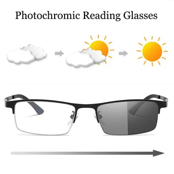  Progresivni Photochromic Naočale Za čitanje, Muške Naočale Za čitanje Protiv umora, Pojačava Naočale dvostruke namjene, Diopters + 1,0 + 4,0