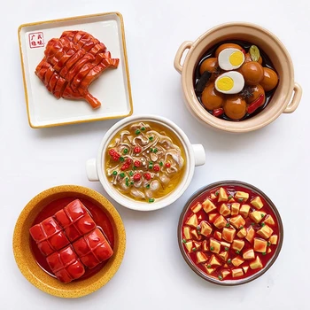  Ručno oslikana Kineska Hrana Čaj Jaje Мапо Tofu-dinstana Svinjetina 3D Magneti Za Hladnjak Suveniri Magnetne Naljepnice Za Hladnjak Poklon