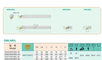  S20R-DWLNR08/S20R-DWLNL08/S25S-DWLNR08/S25S-DWLNL08 Okretanje alat s unutarnjim otvaranjem Držač токарного stroja Расточная letva alat za CNC