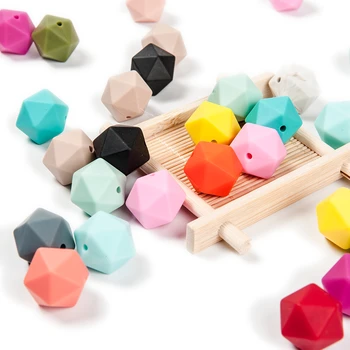  Slatka-Idea 10 kom. 14 mm silikon perle u obliku икосаэдра, nakit za nicanja zuba, ogrlica, narukvica, lanac, BPA, dječji proizvod, прорезыватель, poligon