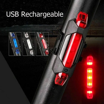  Stražnje svjetlo za bicikl USB punjiva stražnje stražnje svjetlo za bicikl, upozoravajuća žaruljica sigurnosnog Pribora Za bicikle