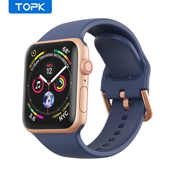 TOPK MP10 Mekan Silikon Remen Za Apple Watch Band 44 mm 40 mm 38 42 mm Smartwatch Remen Za sat Narukvica iWatch Series 3 4 5 6 SE Band