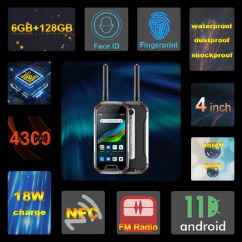  Unihertz Atom L/XL Izdržljiva Vodootporna Разблокированный smartphone 6 GB, 128 GB Android Mobilni telefon prijenosni radio 8MP 48MP Dvije Sim kartice NFC Telefoni