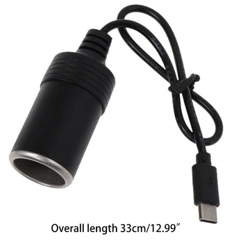  USB C PD Tip C Nožica do 12 U Automobilski Upaljač za cigarete Utičnica Ženski step-up Kabel za Vožnju Rekorder GPS E-Dog Auto Ventilator
