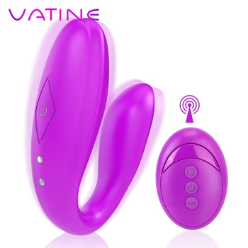  VATINE 10 Frekvencijski U Obliku Vibratora G-Spot Vibrator Seks-Igračka Za Žene Dvostruko Motor Bežični Daljinski Upravljač Vibrator Za Klitoris Stimulans