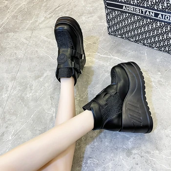  Vedui/Novi ženske čizme s dvostrukim kopča na remenu; zbirka 2022 godine; jesensko-zimskih modnih kratke čizme s debelim potplatima s маффинами na visokim petama ; ženske cipele