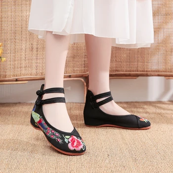  Veowalk/ velike Dimenzije 34-43, ženske cipele na ravnim cipelama s vezom pavlina u kineskom stilu, ženske Cipele na Mekom Potplatima u Starom Pekingu, Casual cipele Od Prozračna tkanina