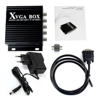  XVGA Kutija RGB RGBS RGBHV MDA CGA EGA u VGA Industrijski Monitor za Video Konverter s Adapterom za Napajanje US Plug Crni NOVI Digitalni