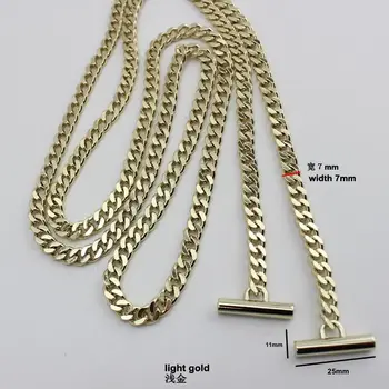  Zlatno Svetlo Zlatno Srebro 120 cm 130 cm, 7 mm širina kruga metalni remen s kukom za žene bag torbu lanac izmjenjivi dugi remen i lanac