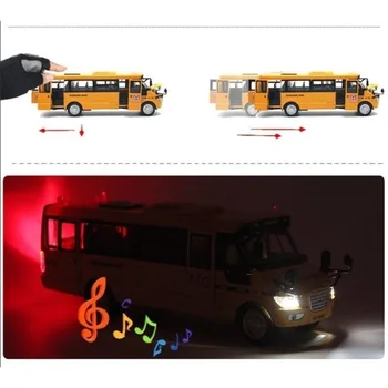  1:32 Veliki Veličina Legure Za Lijevanje Pod Pritiskom Američki Školski Autobus Autić Model Simulacija Autobus Zvuk Svjetlo Povući Metalno Kućište Dječje Igračke