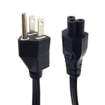  18AWG SAD 3-pinski Priključak na Izmjenični napon IEC 320 C5 Olovni Kabel od 1,2 m, Američki Standardni Kabel za Napajanje ac Adapter Za Laptop