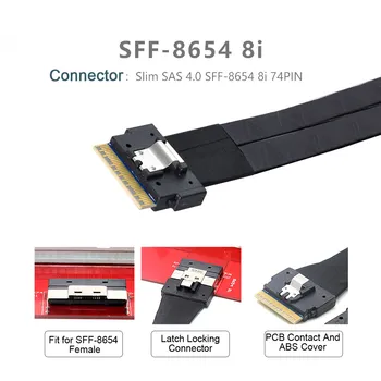  Cablecc Dual SFF-8087 Mini SAS ультрапорту PCI-E Slimline SAS Tanak 4.0 SFF-8654 8i 74pin Kabel PCI-Express