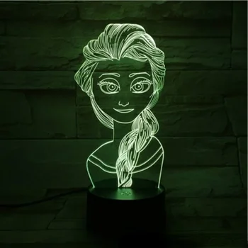  Disney Smrznuti 7/16 Boja 3D noćno svjetlo Anna Elsa Šarene Lampe za rođendanski Poklon Dekoracija Spavaće sobe, Dječje Igračke Poklon za Prijatelja