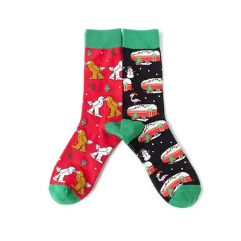  EU 40-46 Muške Čarape Pamučne Svakodnevne Zabavne Sretan Harajuku Los Snjegović Djed Mraz Dinosaur Mačka Čarapa Božićni Poklon za Muškarce