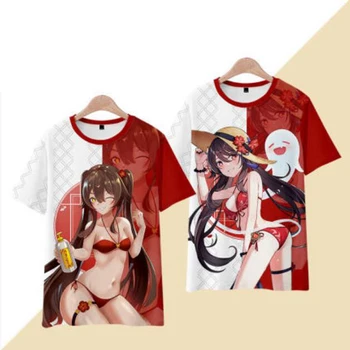  Genshin Impact Hu Tao T-Shirt Muška Ženska Japanske Anime Kawaii Hutao Cosplay Kratkih Rukava Zabavna Grafički T-Shirt Majice Vanjska Odjeća
