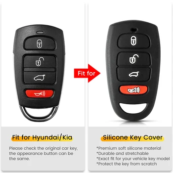  KEYYOU Silikonska guma futrola za ključeve vozila Kia Sorento Sonata Sadana Carens Za Hyundai Tucson Accent torbica za ključeve u obliku školjke