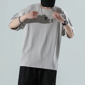  LIFENWENNA/ Ljetna Moda Muška t-Shirt, Svakodnevni Monotono Majica Kratkih Rukava, Trend Muška Odjeća, Prevelike Majice u stilu hip-hop