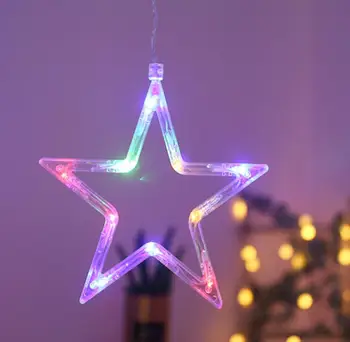  MEMEOKON 4 m Božićna svjetla led pentagram (zvijezda zavjese svjetla rođendan svjetla unutarnji toplo bijelo večernje uređenje