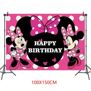  Minnie Mouse Jednokratni Pribor Set Za Dječji Rođendan Pribor Proizvodnja Tanjur Šalica Ubrus Zastava Djevojka Pink Svadbena Torta Dekoracija