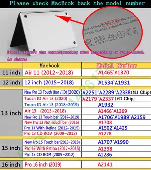  Novi Star Torbica Za laptop Macbook M1 M2 Air Pro 13 14 16 inča 2020 2022 Čip A2681A2442 A2179 A2337 A2289 A2338 Touch ID/ploča