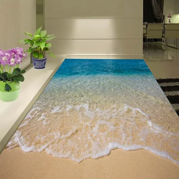  Običaj 3D Plaža Morska Voda Dnevni boravak Spavaća Soba Kupaonica Paul Zidne Slike Samoljepljive Vinil Desktop Home Dekor De Parede