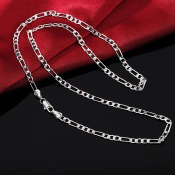  Ogrlice lanci srebro 925 sterling 4MM stan bočni za nakit načina žene su ljudi