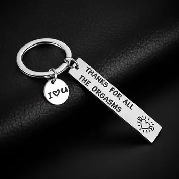  Poklon pribor od nehrđajućeg Čelika Torba Privjesak Par Privezak za ključeve, Momak, Suprug Poklon Privezak za ključeve, Hvala za sve Orgazme