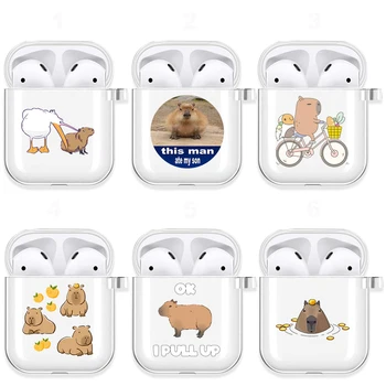  Smiješno Torbica Capybara Meme za Apple Airpods Pro 2 1 3 Противоударная Zaštita Air Pods Kutija za Slušalice Mekana Silikonska Torbica Funda Coque